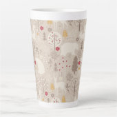 Cute Woodland Animals Nordic Pattern Latte Mok (Voorkant)