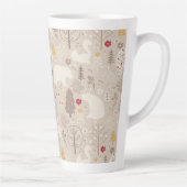 Cute Woodland Animals Nordic Pattern Latte Mok (Rechts)