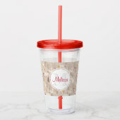 Cute Woodland Animals Nordic Pattern Monogram Acryl Drinkbeker (Voorkant)