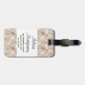Cute Woodland Animals Nordic Pattern Monogram Bagagelabel (Achterkant horizontaal)