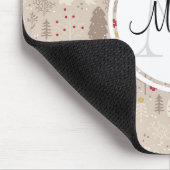 Cute Woodland Animals Nordic Pattern Monogram Muismat (Hoek)