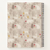 Cute Woodland Animals Nordic Pattern Monogram Notitieboek (Achterkant)