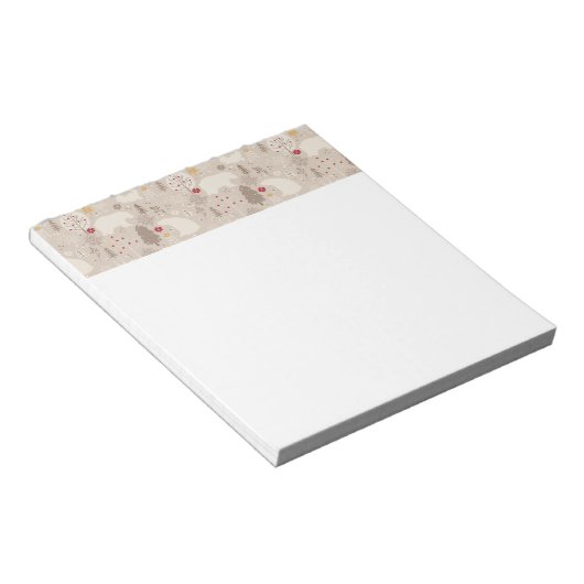 Cute Woodland Animals Nordic Pattern Notitieblok (Schuin)