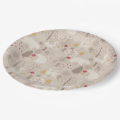 Cute Woodland Animals Nordic Pattern Papieren Bordje (Gekanteld)