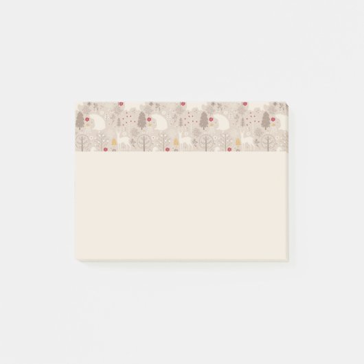 Cute Woodland Animals Nordic Pattern Post-it® Notes (Voorkant)