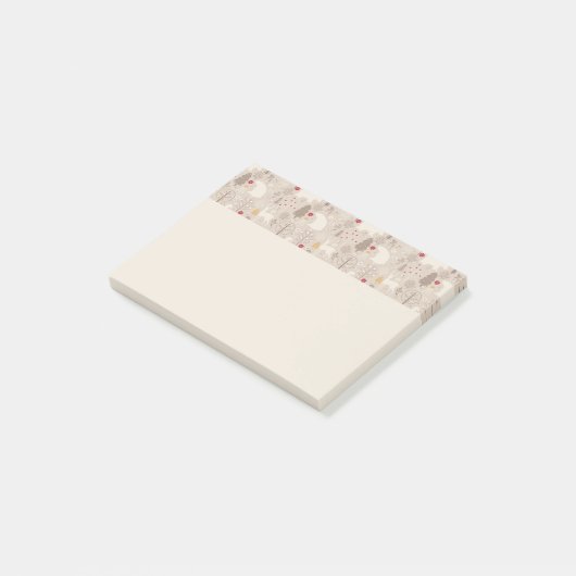 Cute Woodland Animals Nordic Pattern Post-it® Notes (Schuin)