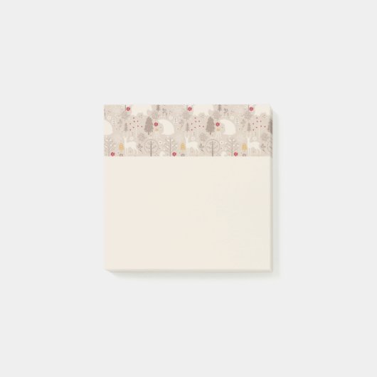 Cute Woodland Animals Nordic Pattern Post-it® Notes (Voorkant)