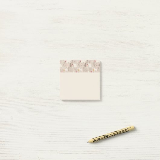 Cute Woodland Animals Nordic Pattern Post-it® Notes (Op bureau)