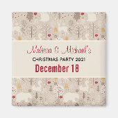 Cute Woodland Animals Nordic Pattern Save the Date Magneet (Voorkant)