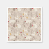 Cute Woodland Animals Nordic Pattern Servet (Voorkant)
