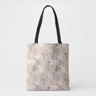 Cute Woodland Animals Nordic Pattern Tote Bag
