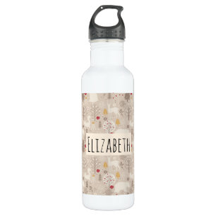 Cute Woodland Animals Nordic Pattern Waterfles