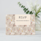 Cute Woodland Animals Nordic Pattern Weddenschap RSVP Kaartje (Staand voorkant)