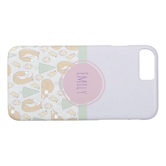 Cute Woodland Animals Pattern Case-Mate iPhone Case (Achterkant (Horizontaal))