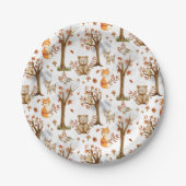 Cute Woodland Animals Pattern Papieren Bordje (Voorkant)