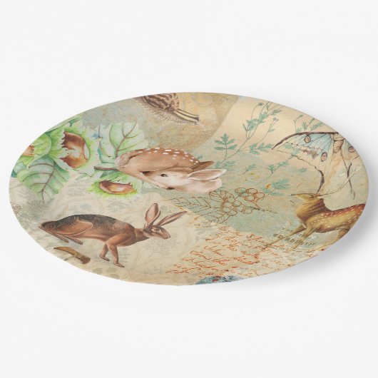  Cute Woodland Animals Pattern Papieren Bordje (Gekanteld)