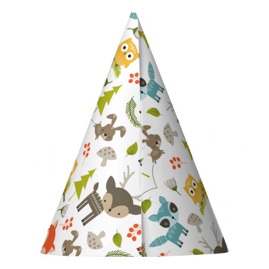 Cute Woodland Animals Personalized Photo Party Pet Feesthoedjes (Achterkant)