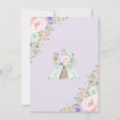 Cute Woodland Animals Roze Mint Gold Floral Bedankkaart (Achterkant)