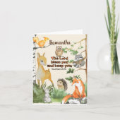 Cute Woodland Animals Scripture Blessing for Kids Kaart (Voorkant)