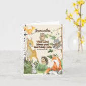 Cute Woodland Animals Scripture Blessing for Kids Kaart (Gele Bloem)