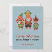 Cute Woodland Animals Sing Carol Merry Kerstry Feestdagenkaart (Voorkant)