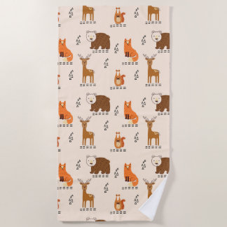 Cute Woodland Animals Strandlaken
