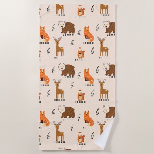 Cute Woodland Animals Strandlaken (Voorkant)