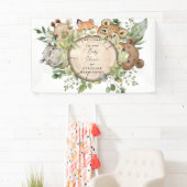 Cute Woodland Animals White Baby shower Spandoek (Insitu)