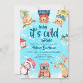 Cute Woodland Animals Winter Baby shower Kaart (Voorkant)
