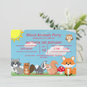 Cute Woodland Animals Yellow Sun Kaart (Staand voorkant)