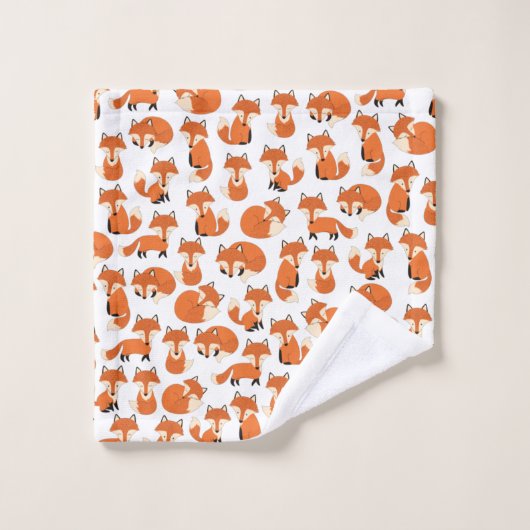 Cute Woodland Autumn Forest Fox Pattern Bad Handdoek (Wasdoekje)