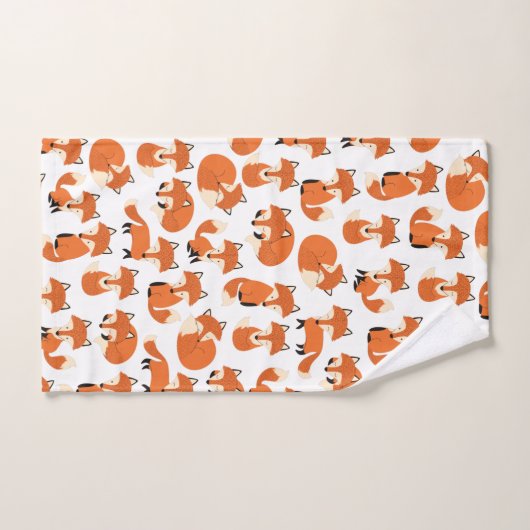 Cute Woodland Autumn Forest Fox Pattern Bad Handdoek (Handdoek)