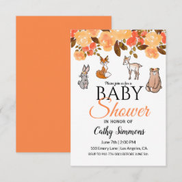 Cute Woodland Baby Animals | BABY SHOWER Kaart
