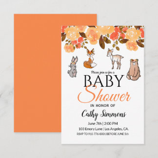 Cute Woodland Baby Animals | BABY SHOWER Kaart