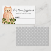 Cute woodland baby beer informatiekaartje (Voorkant / Achterkant)