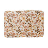 Cute Woodland Baby Deer Floral Pattern Badmat (Voorkant)