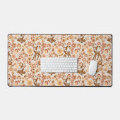 Cute Woodland Baby Deer Floral Pattern Bureaumat (Keyboard & Muis)