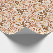Cute Woodland Baby Deer Floral Pattern Cadeaupapier (Hoek)