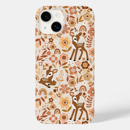 Cute Woodland Baby Deer Floral Pattern Case-Mate iPhone Case (Achterkant)