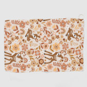 Cute Woodland Baby Deer Floral Pattern Golfhanddoek (Horizontaal)