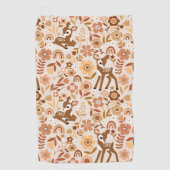Cute Woodland Baby Deer Floral Pattern Golfhanddoek (Voorkant)