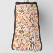 Cute Woodland Baby Deer Floral Pattern Golfheadcover (Draai 90)
