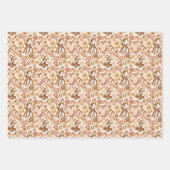 Cute Woodland Baby Deer Floral Pattern Inpakpapier Vel (Voorkant 2)