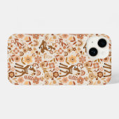 Cute Woodland Baby Deer Floral Pattern iPhone Hoesje (Achterkant horizontaal)