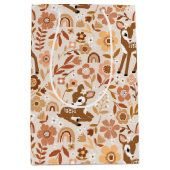 Cute Woodland Baby Deer Floral Pattern Medium Cadeauzakje (Voorkant)
