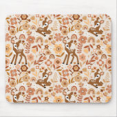 Cute Woodland Baby Deer Floral Pattern Muismat (Voorkant)