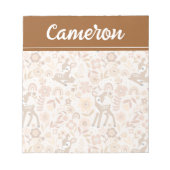 Cute Woodland Baby Deer Floral Pattern Notitieblok (Voorkant)