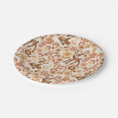 Cute Woodland Baby Deer Floral Pattern Papieren Bordje (Gekanteld)