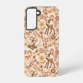 Cute Woodland Baby Deer Floral Pattern Samsung Galaxy Hoesje (Achterkant)