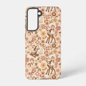 Cute Woodland Baby Deer Floral Pattern Samsung Galaxy Hoesje (Achterkant)